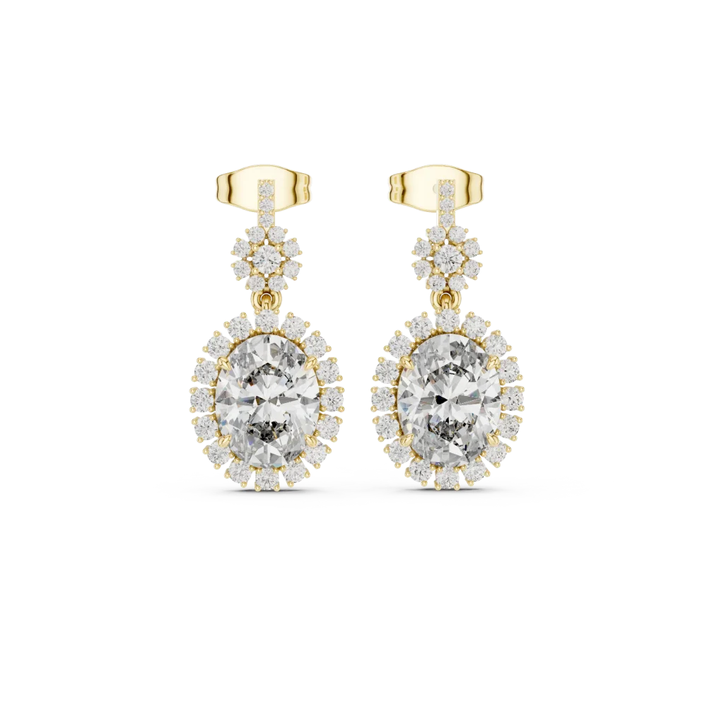 Luminary Oval and Round Brilliant Pavé-Set Drop Earrings - Image 2