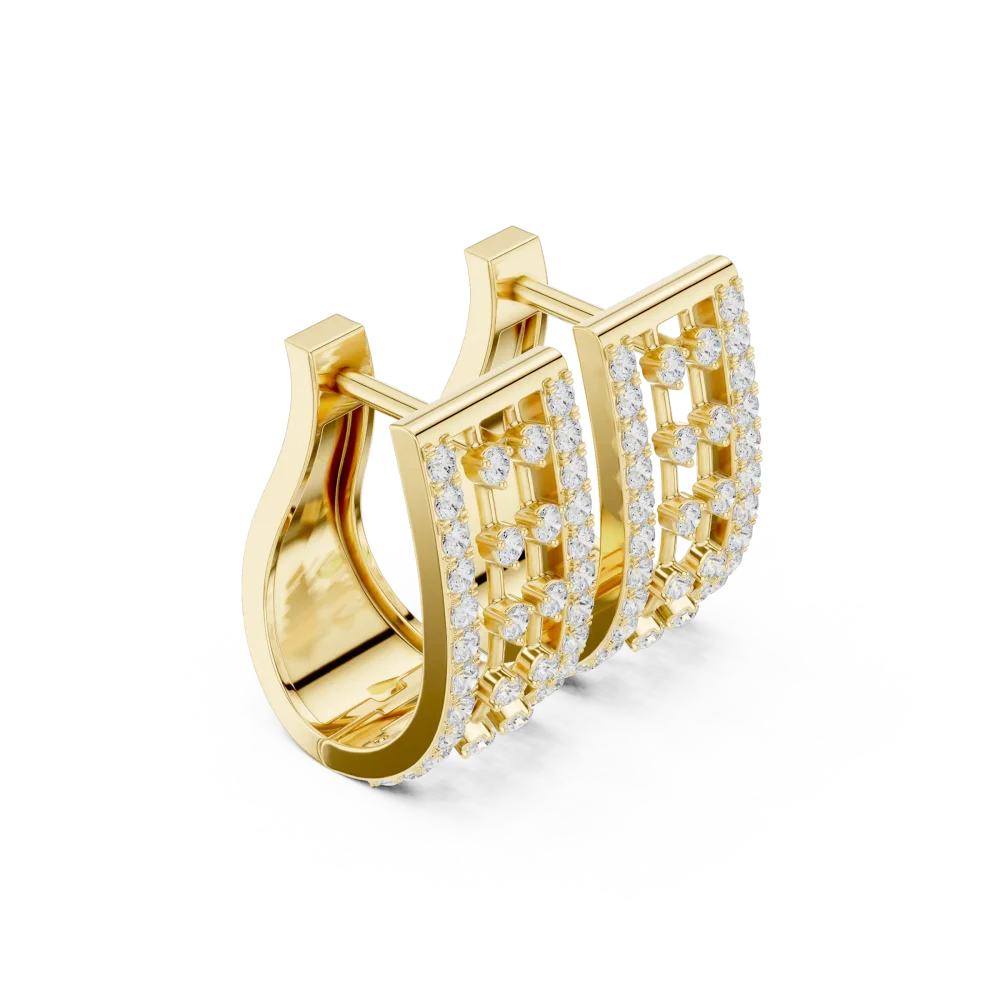 Discover the radiant brilliance of our pavé-set DIAMEUR diamond earrings. Expertly handcrafted for a modern look, elevate your style today.