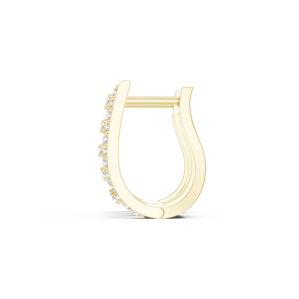 Architectural Round Pavé-Set Geometric Hoop Earrings - Image 4