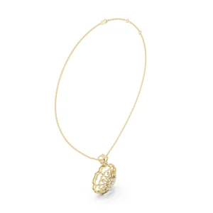 Luminary Round Brilliant Floral Silhouette Pendant - Image 2