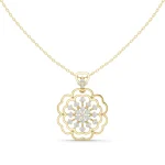 Luminary Round Brilliant Floral Silhouette Pendant