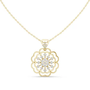 Luminary Round Brilliant Floral Silhouette Pendant