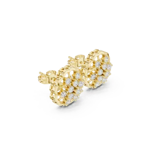 Luminary Round Brilliant Pavé-Set Geometric Stud Earrings