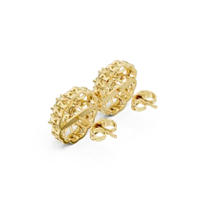Luminary Round Brilliant Pavé-Set Geometric Stud Earrings - Image 3