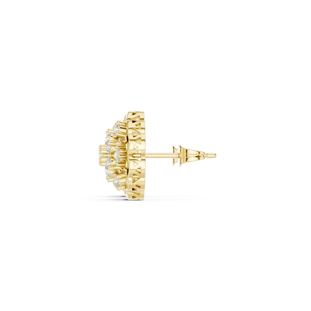 Luminary Round Brilliant Pavé-Set Geometric Stud Earrings - Image 4