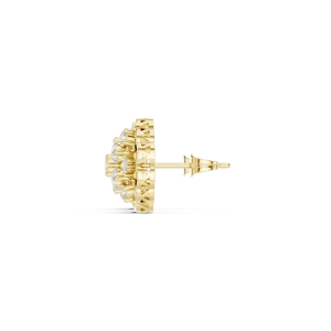 Luminary Round Brilliant Pavé-Set Geometric Stud Earrings - Image 4