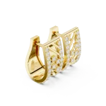 Geometric Linear Pavé-Set Round Brilliant Hoop Earrings