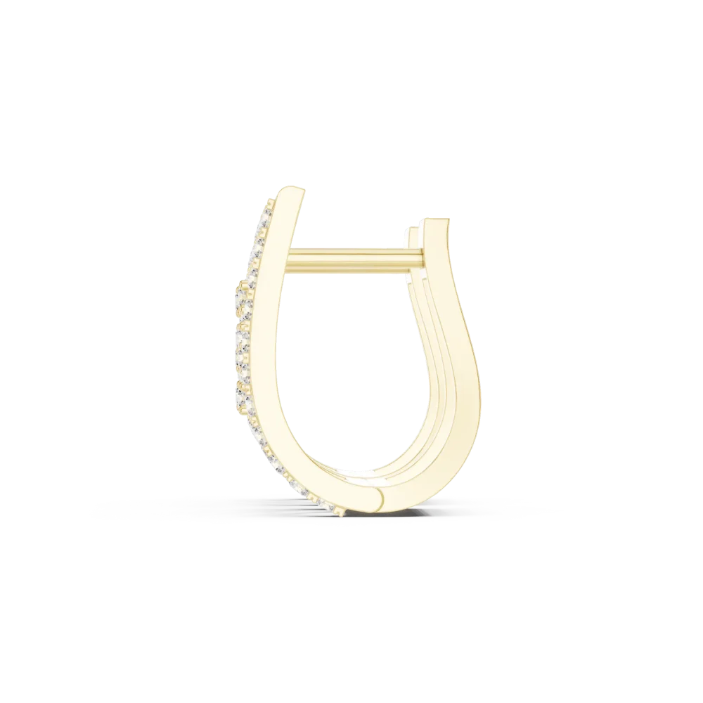 Geometric Linear Pavé-Set Round Brilliant Hoop Earrings - Image 4