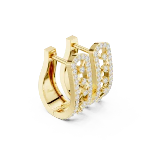 Luminary Pavé-Set Round Brilliant Geometric Hoop Earrings