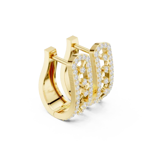 Luminary Pavé-Set Round Brilliant Geometric Hoop Earrings
