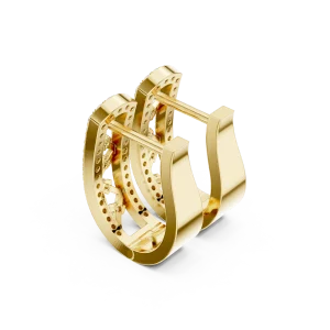 Luminary Pavé-Set Round Brilliant Geometric Hoop Earrings - Image 3
