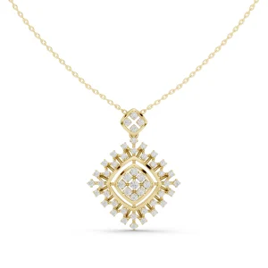 Luminary Geometric Round Brilliant Pavé-Set Pendant