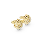 Geometric Symmetry Round Brilliant Pavé-Set Stud Earrings