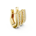 Luminary Triple-Row Pavé-Set Round Cut Hoop Earrings