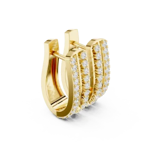 Luminary Triple-Row Pavé-Set Round Cut Hoop Earrings