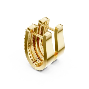 Luminary Triple-Row Pavé-Set Round Cut Hoop Earrings - Image 3