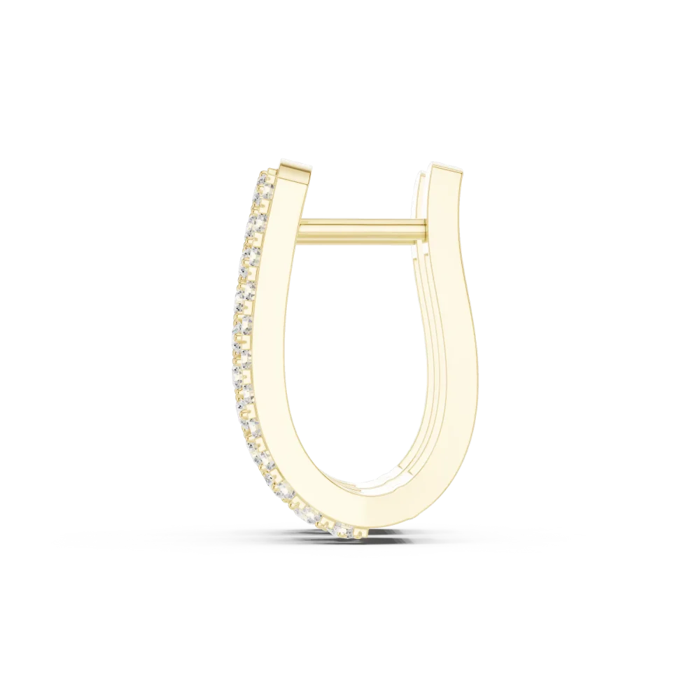 Luminary Triple-Row Pavé-Set Round Cut Hoop Earrings - Image 4