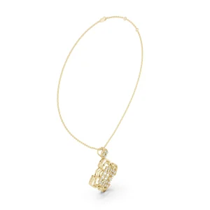 Luminary Round Geometric Lattice Diamond Pendant - Image 2