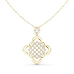 Luminary Round Geometric Lattice Diamond Pendant
