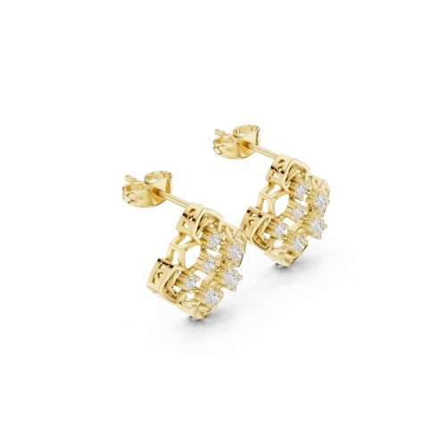 Symmetry Geometric Round Cut Diamond Architectural Studs