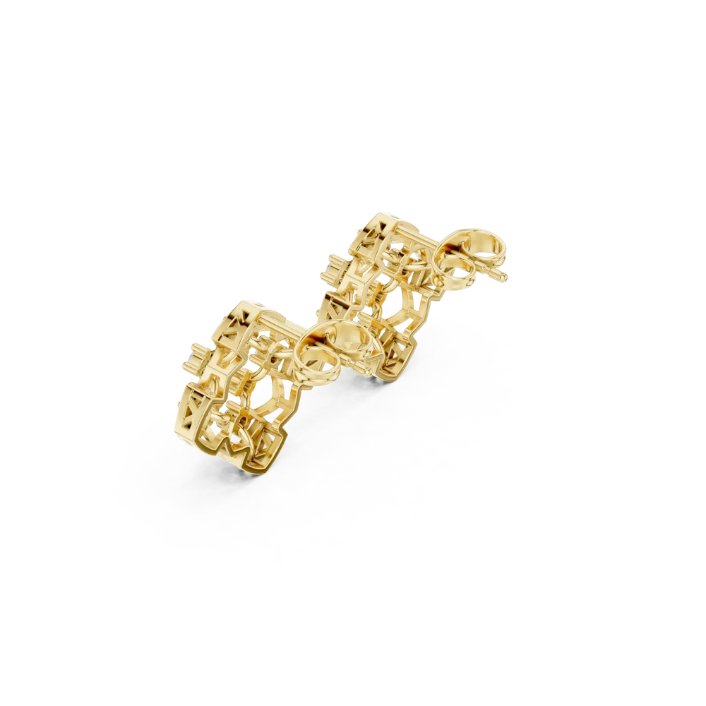 Symmetry Geometric Round Cut Diamond Architectural Studs - Image 3