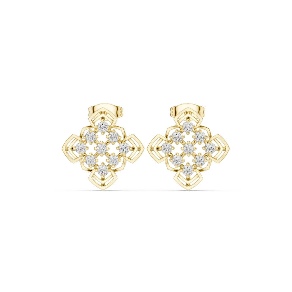 Symmetry Geometric Round Cut Diamond Architectural Studs - Image 2