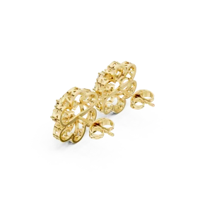 Luminary Round Brilliant Floral Silhouette Stud Earrings - Image 3