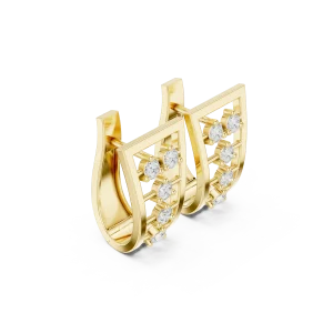 Luminary Round Brilliant Geometric Statement Stud Earrings