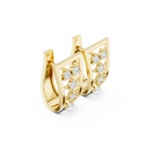 Luminary Round Brilliant Geometric Statement Stud Earrings