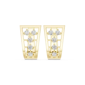 Luminary Round Brilliant Geometric Statement Stud Earrings - Image 2