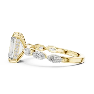 Radiant Ethereal Marquise Accent Three-Stone Solitaire Ring - Image 4