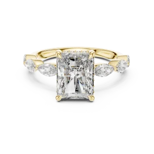 Radiant Ethereal Marquise Accent Three-Stone Solitaire Ring - Image 2