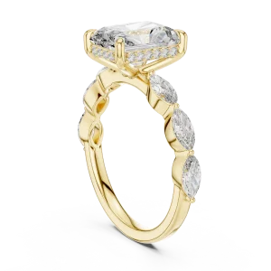 Radiant Ethereal Marquise Accent Three-Stone Solitaire Ring - Image 3