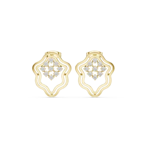 Symmetry Geometric Round Cut Pavé-Set Stud Earrings - Image 2
