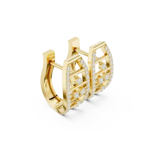 Architectural Round Brilliant Pavé-Set Hoop Earrings