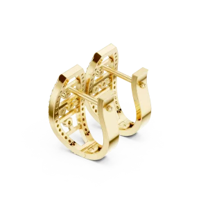 Architectural Round Brilliant Pavé-Set Hoop Earrings - Image 3