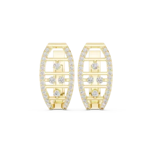 Architectural Round Brilliant Pavé-Set Hoop Earrings - Image 2