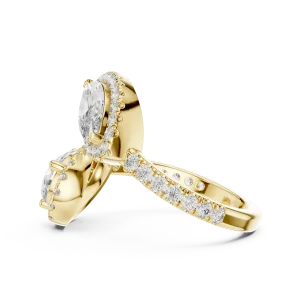 Ethereal Marquise and Pear Duet Halo Statement Ring - Image 4