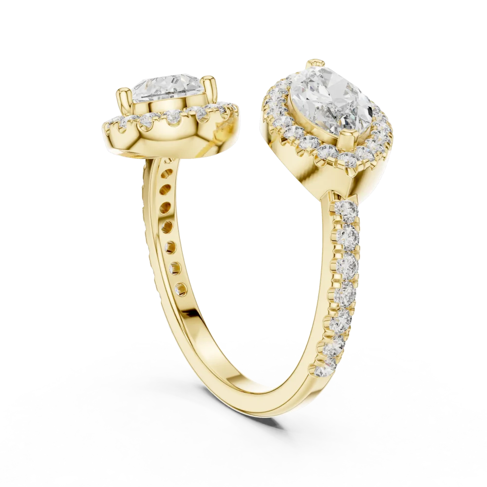 Ethereal Marquise and Pear Duet Halo Statement Ring - Image 3