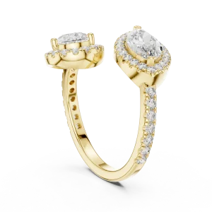 Ethereal Marquise and Pear Duet Halo Statement Ring - Image 3
