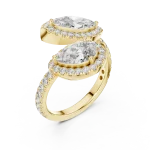 Ethereal Marquise and Pear Duet Halo Statement Ring