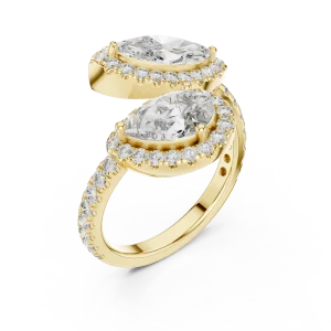 Ethereal Marquise and Pear Duet Halo Statement Ring