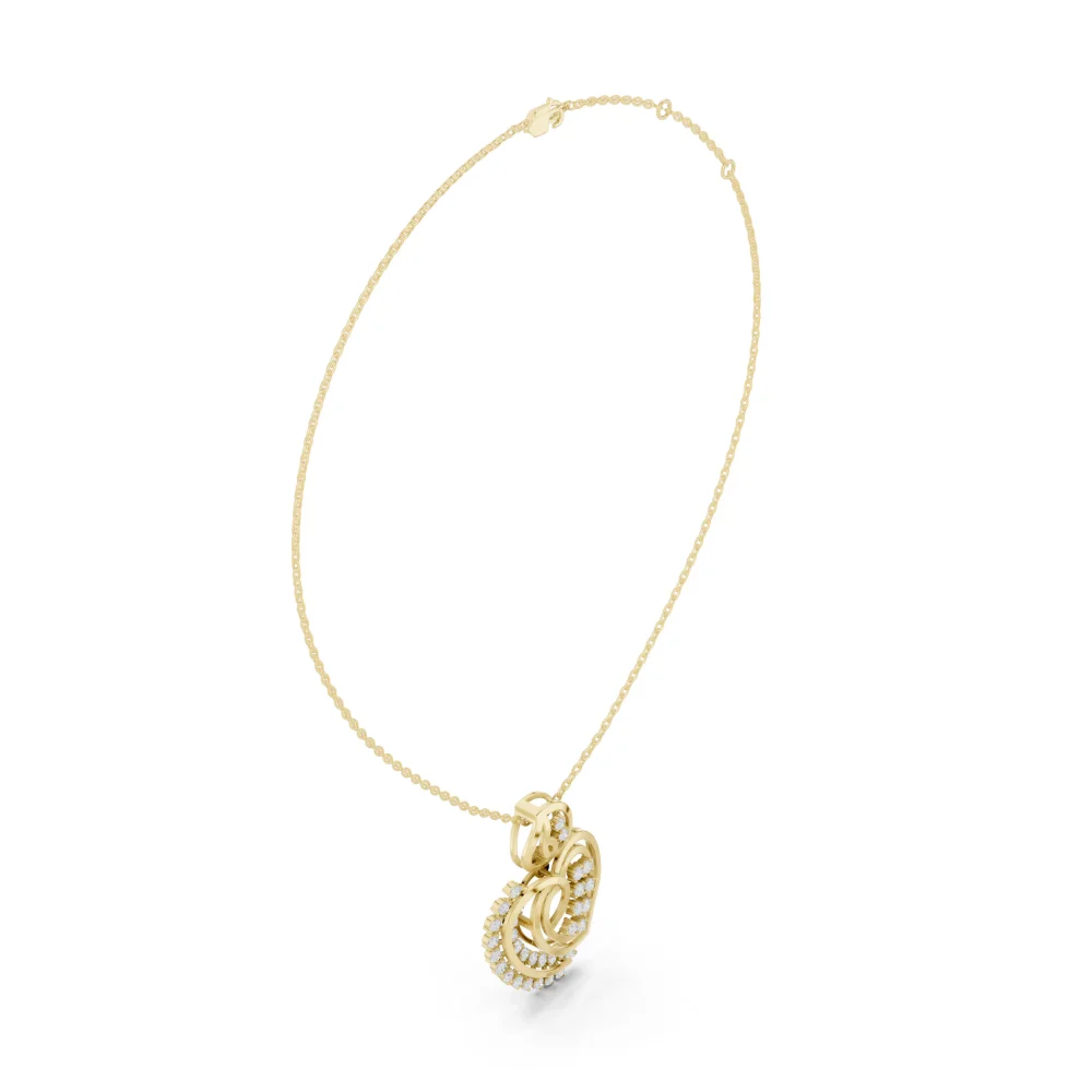 Ethereal Pavé-Set Round Brilliant Silhouette Pendant - Image 2