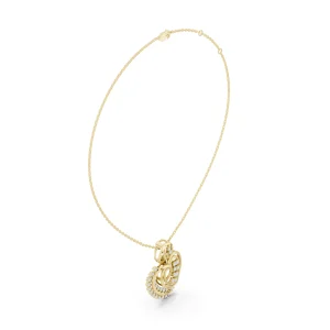Ethereal Pavé-Set Round Brilliant Silhouette Pendant - Image 2