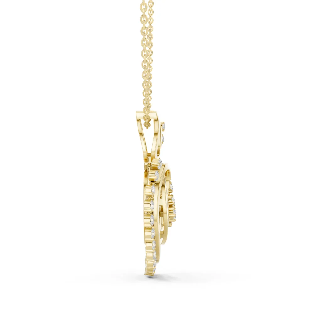 Ethereal Pavé-Set Round Brilliant Silhouette Pendant - Image 3