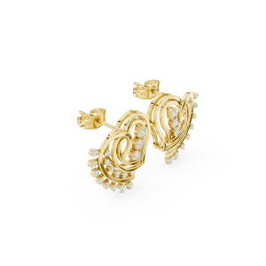 Ethereal Heart Silhouette Pavé-Set Round Diamond Stud Earrings