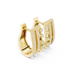 Luminary Round Brilliant Pavé-Set Architectural Hoop Earrings