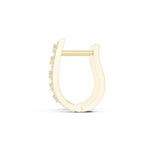 Luminary Round Brilliant Pavé-Set Architectural Hoop Earrings - Image 4