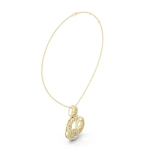 Luminary Round Brilliant Abstract Geometric Pavé Pendant - Image 2