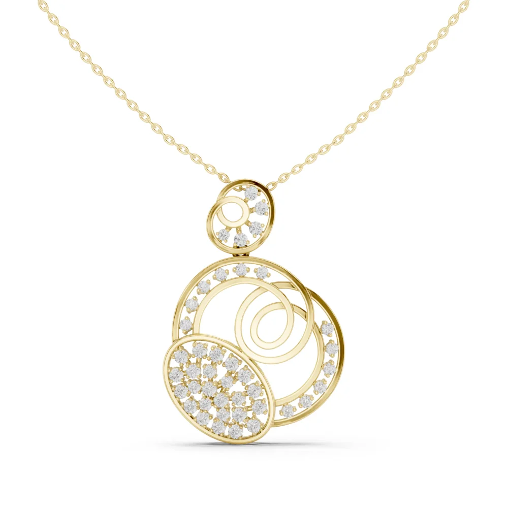 Discover the Luminary Abstract Pendant, featuring brilliant DIAMEUR diamonds in a modern geometric design. Elevate your style and shop today.